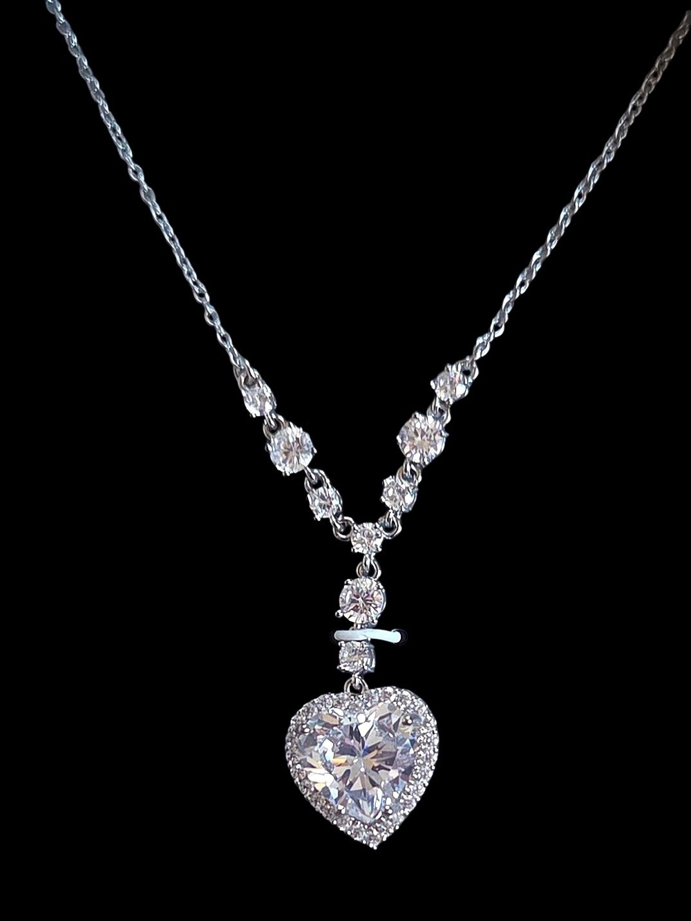 BELIEVE by Brillance * Stunning CZ * Heart Shaped * Silver Plated Pendant * NIB